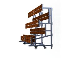 Mobiele tribunebank 3 meter met 3 zitrijen