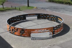 Pannakooi evenement, aluminium pannaveld, modulair, voorzien van HDPE platen, veilig sporten