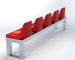 Extra zitplek creëren naast een dug-out? Met deze zitbank kunnen staf en of wisselspelers de wedstrijd comfortabel van dichtbij bekijken.