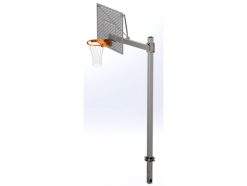 Basketbalpaal staalverzinkt, roosterbord + oranje ring