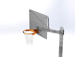 Roosterbord met oranje ring tbv staalverzinkte basketbalpaal