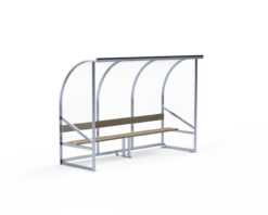 Dug-out Birmingham, dit model is de goedkoopste in zijn klasse en perfect geschikt voor voetbal,- hockey en korfbalvelden.