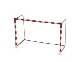 Handbaldoel vrijstaand, klapbeugel 150cm diep, rood-wit