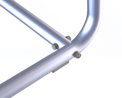 Bevestiging vaste netbeugel onderzijde handbaldoel