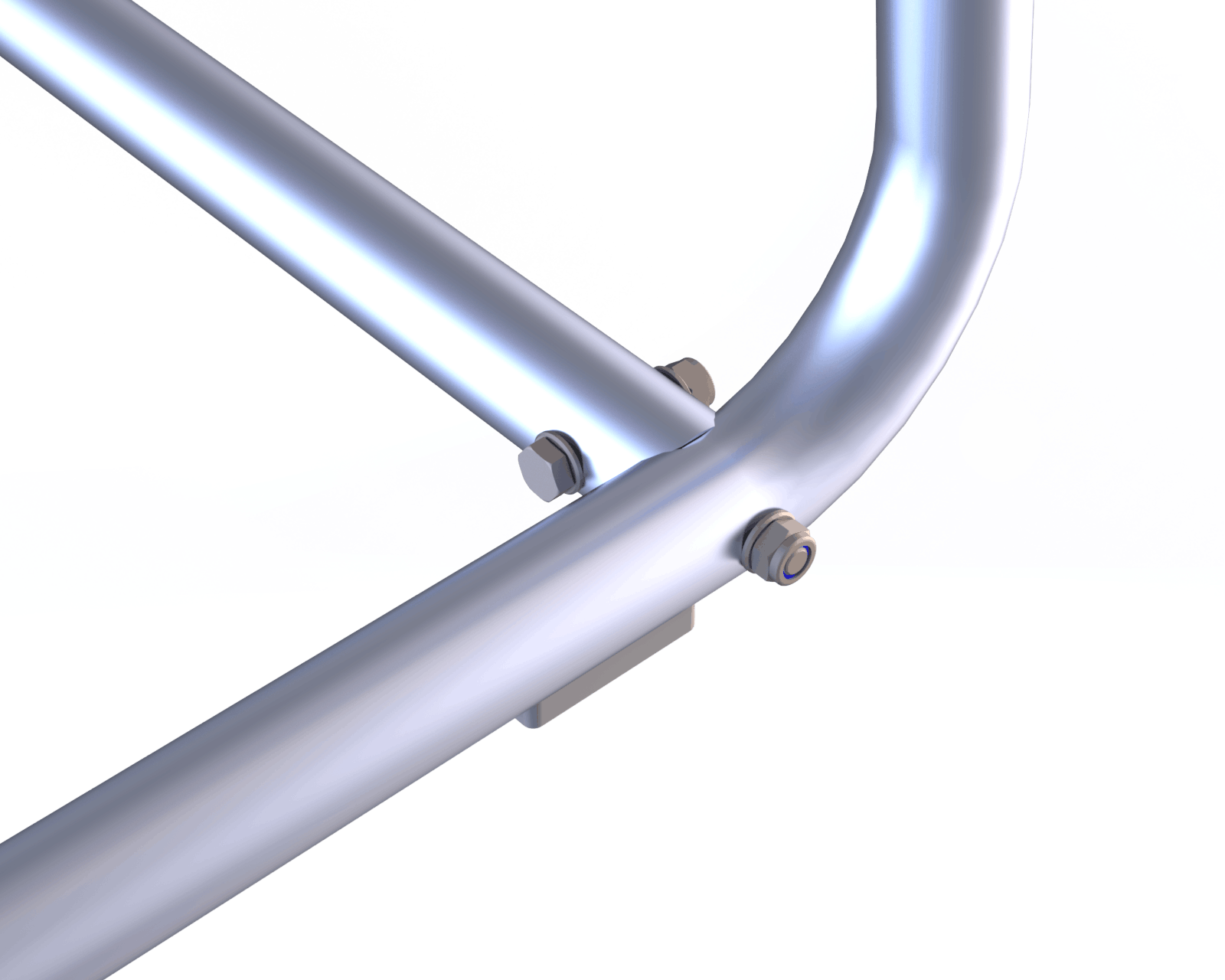Bevestiging vaste netbeugel onderzijde handbaldoel